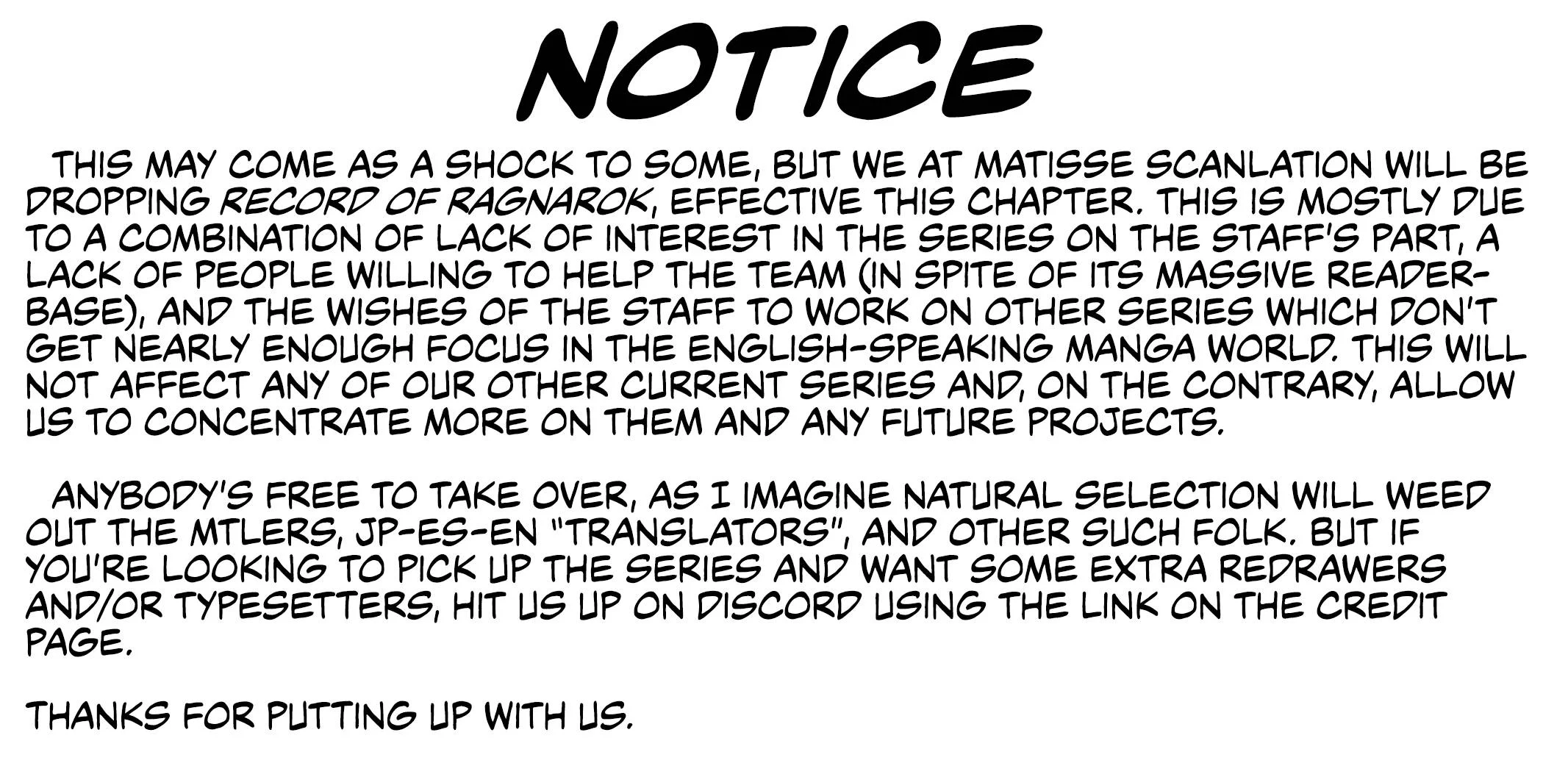 Read Record of Ragnarok EN Manga Online